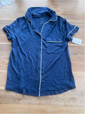 Auden Women's Pajama Top Navy Cloud Knit Extra Small
